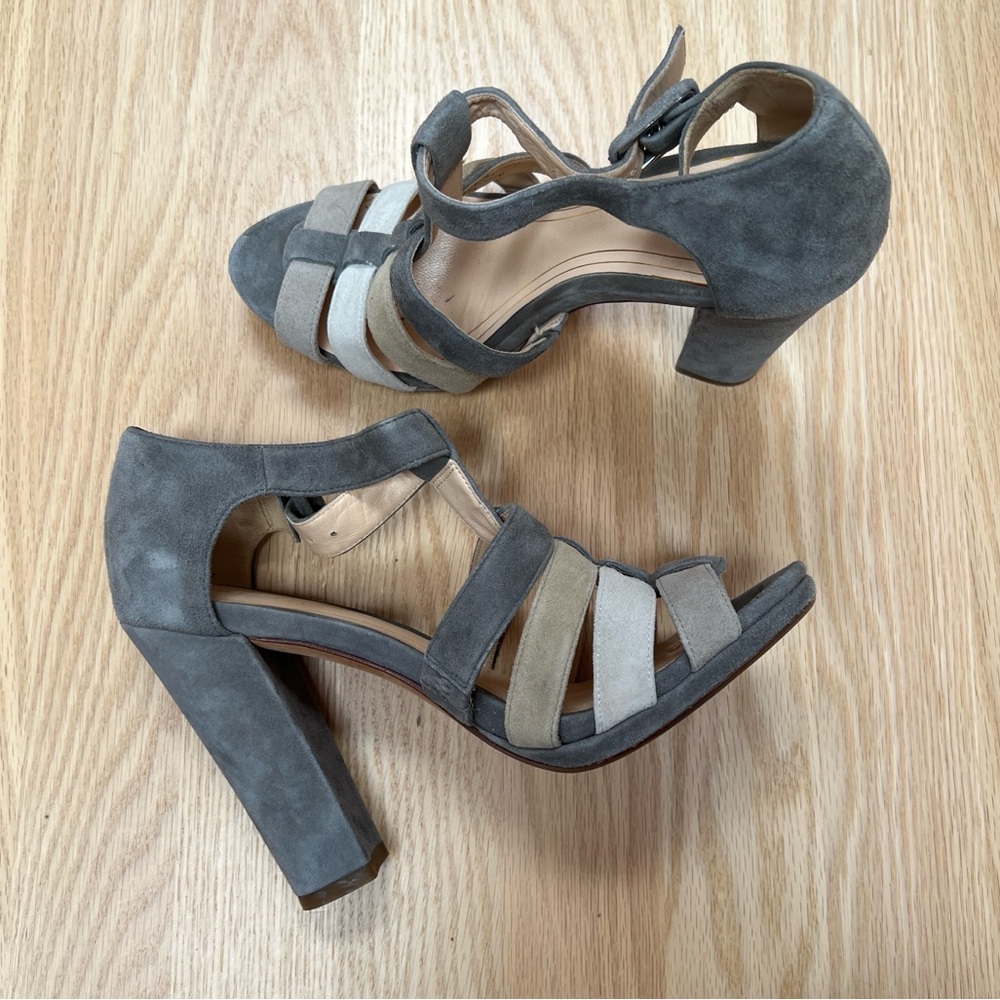 *VGUC* Cole Haan Women's Chelsea T-Strap Suede Sandal - Grey - 6.5C